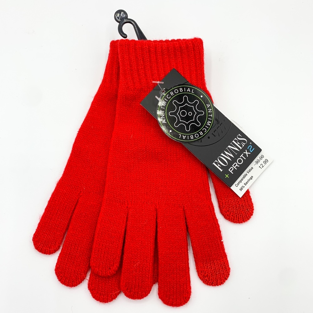 Fownes Protx 2 Red Antimicrobial Touchscreen Gloves